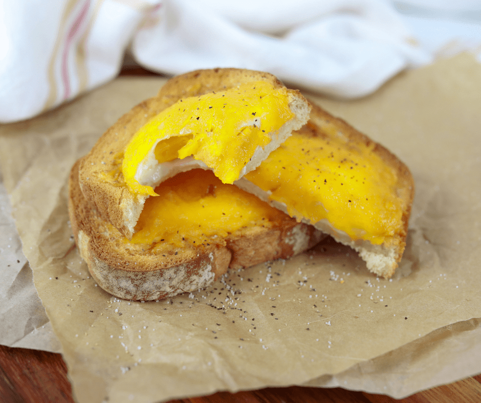 Air Fryer Cheesy Egg Toast - Fork To Spoon