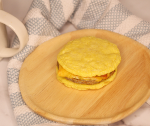 Air Fryer Eggwich Breadless Breakfast Sandwich On Plate