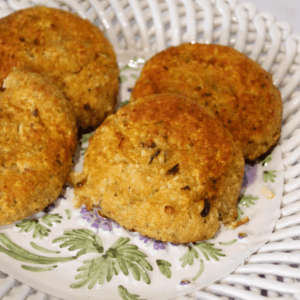 Air Fryer Frozen Crab Cakes On Plate