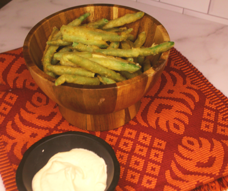 Air Fryer Frozen Crispy Breaded Green Beans Fork To Spoon