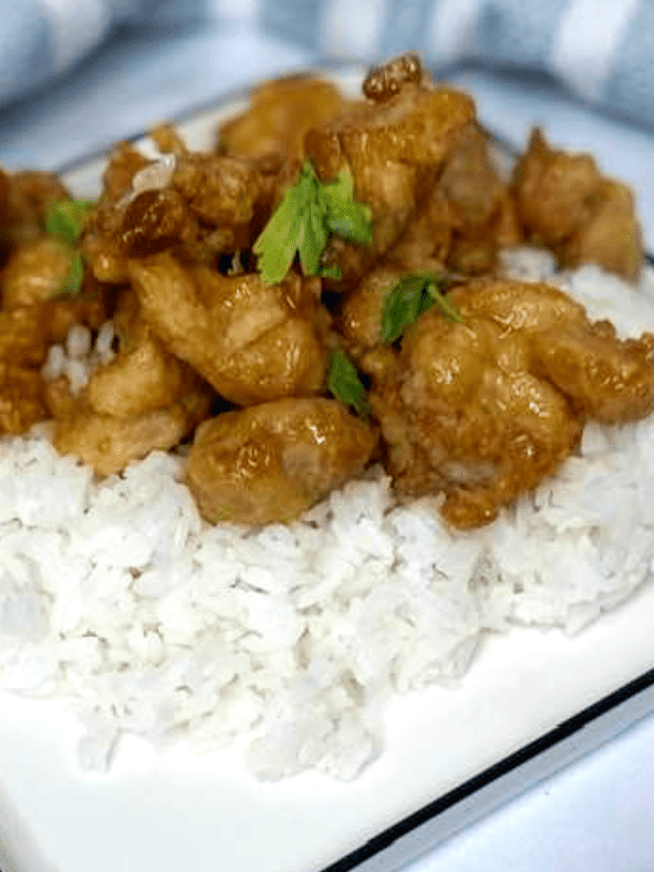 Air Fryer Frozen Orange Chicken Fork To Spoon