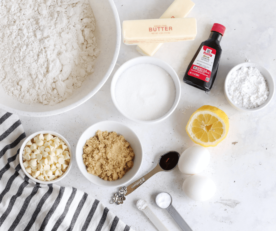 Ingredients Needed For Air Fryer White Chocolate Chip Lemon Cookies