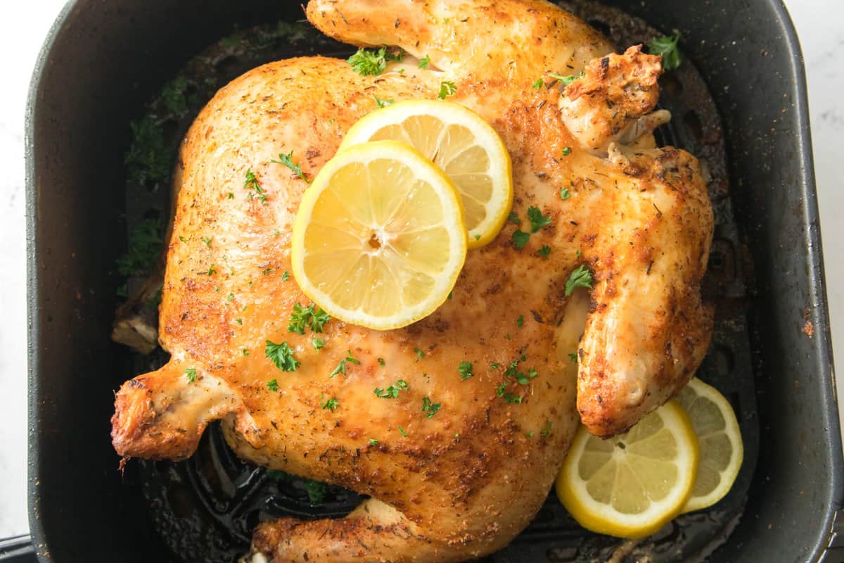 How to Air Fry a Whole Chicken Fork To Spoon