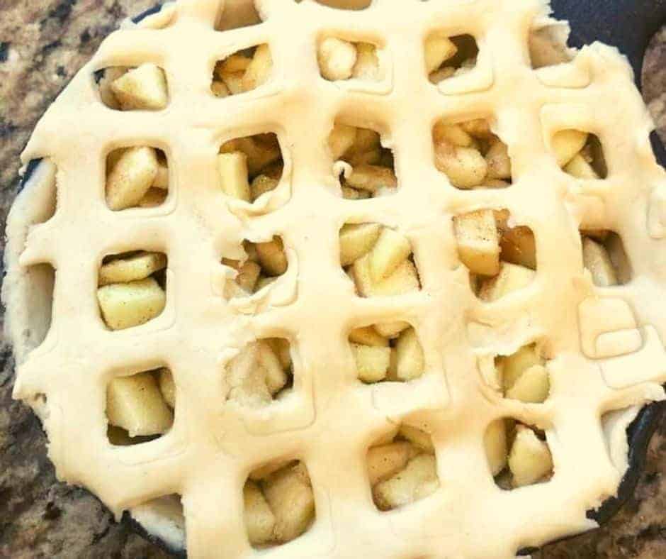 uncooked apple pie with lattice crust