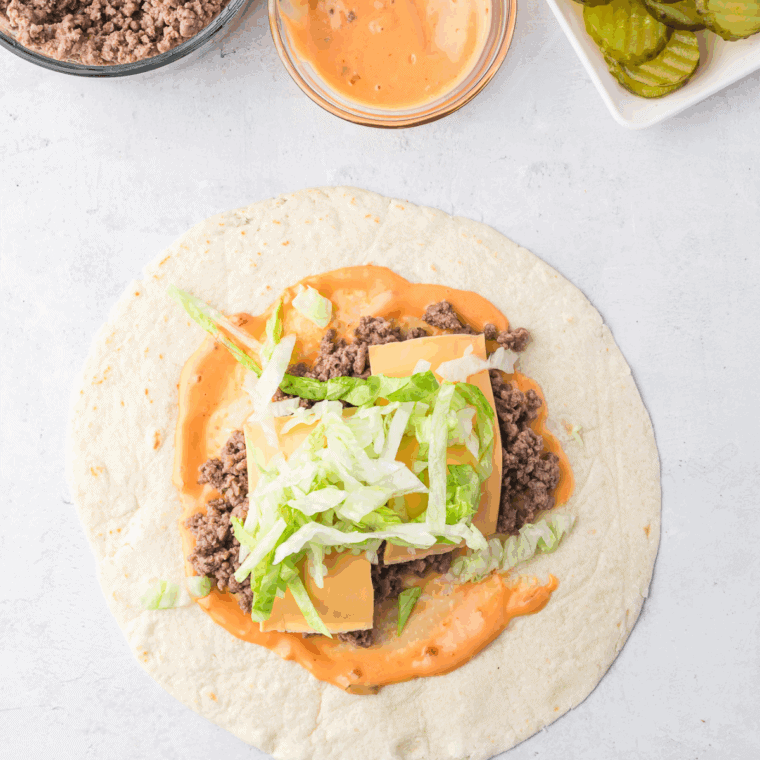 Using big mac sauce copycat recipe on the big mac wraps.