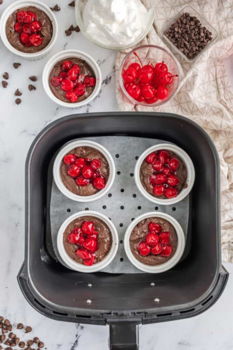Air Fryer Black Forest Cupcakes