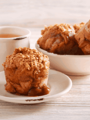 Air Fryer Caramel Apple Muffins
