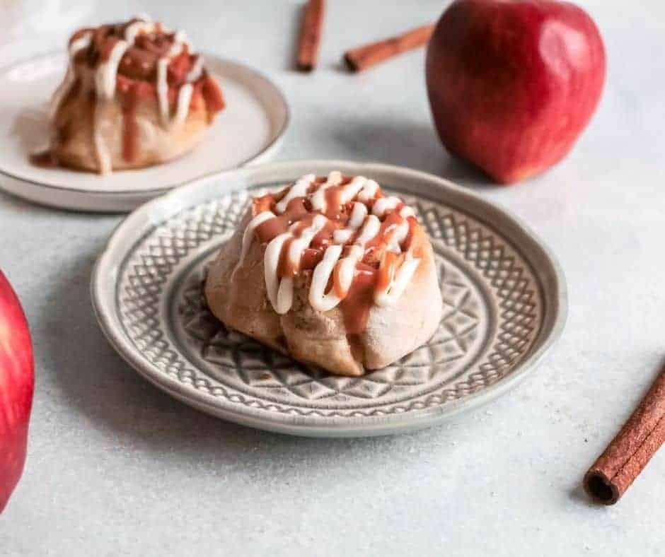 Air Fryer Caramel Apple Cinnamon Rolls