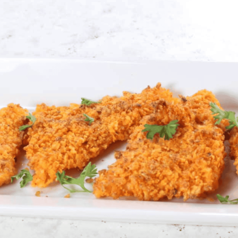 Air fryer cheesy Dorito bombs on a plate, crispy and golden.