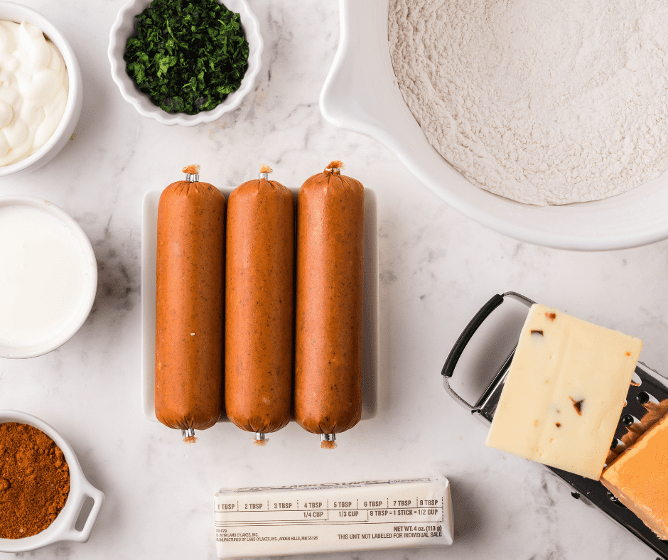 Ingredients Needed For Air Fryer Chorizo and Cheddar Biscuits