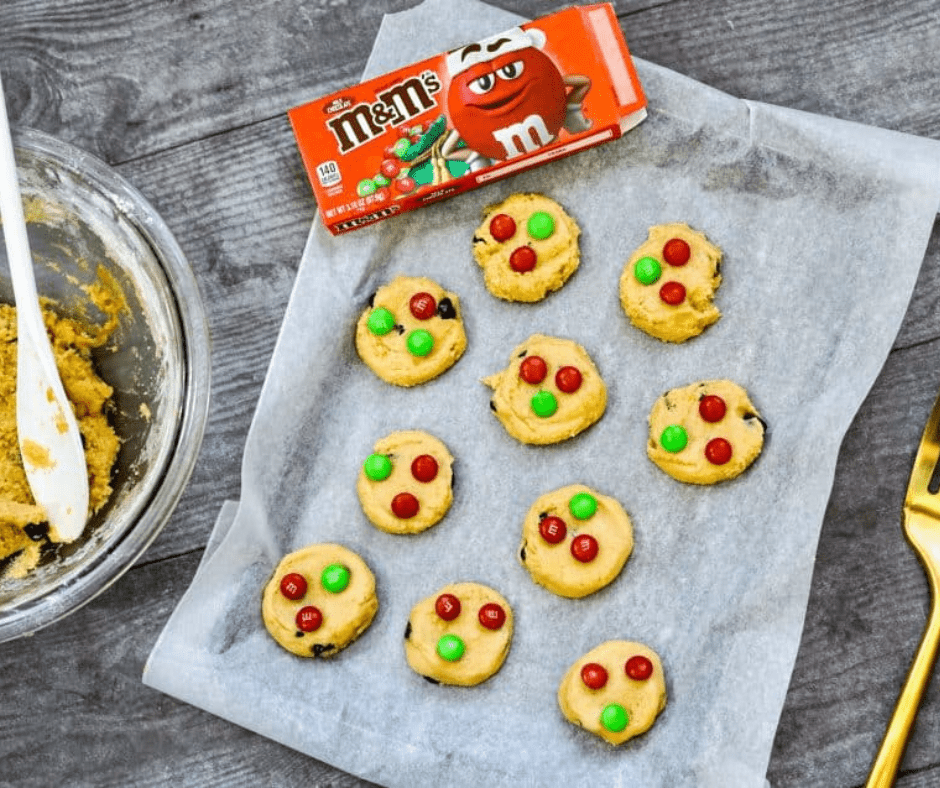 Air Fryer Christmas M&M Cookies