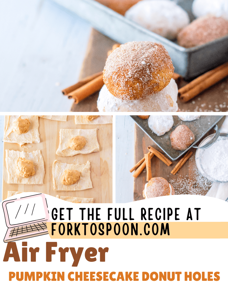 Air Fryer Pumpkin Cheesecake Donut Holes