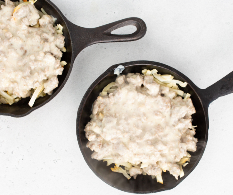 Air Fryer Sausage Gravy Breakfast Skillet Fork To Spoon