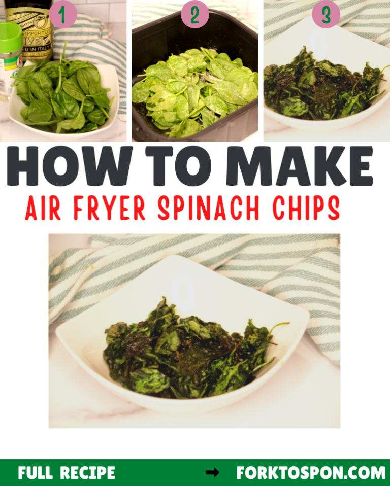 Air Fryer Spinach Chips Fork To Spoon
