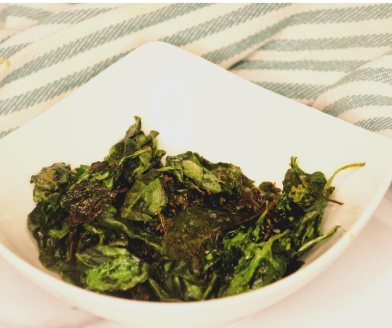 Air Fryer Spinach Chips Fork To Spoon 