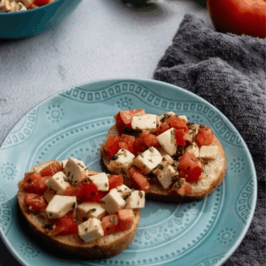 Air Fryer Tomato and Buffalo Mozzarella Bruschetta
