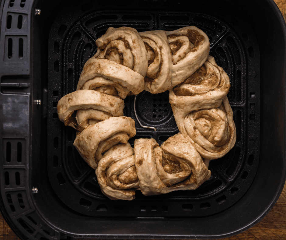 How To Cook Cinnamon Roll Braid In The Air Fryer In the air fryer basket