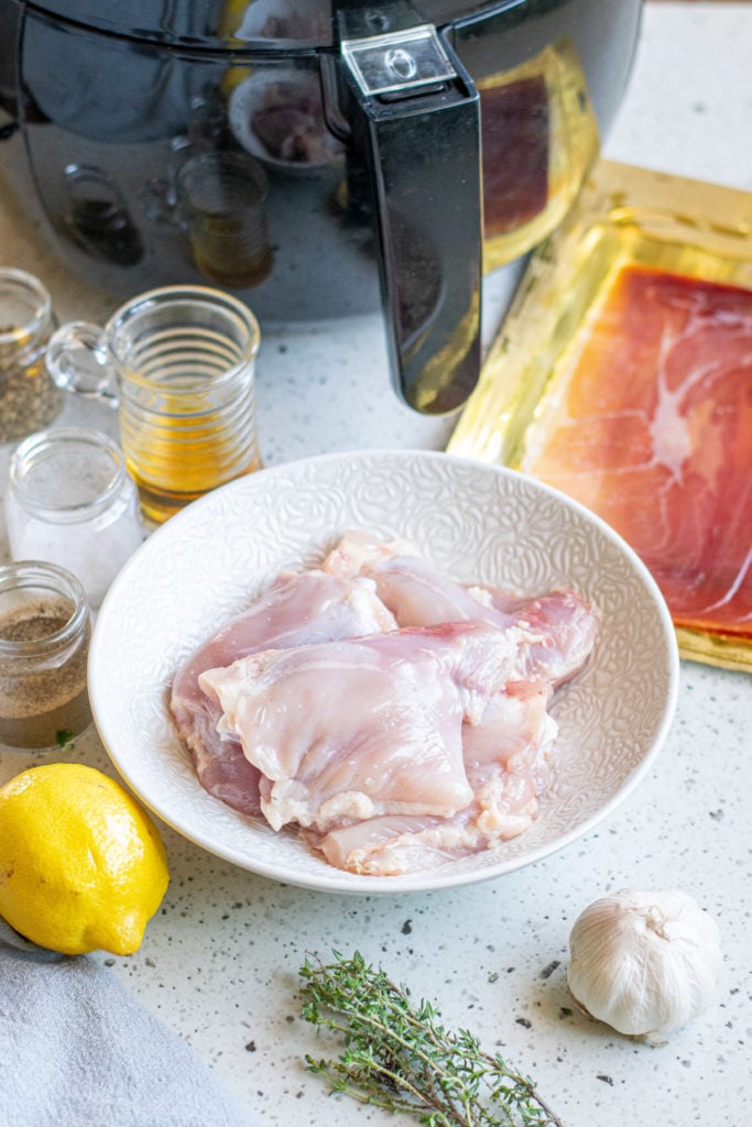 Ingredients Needed For Air Fryer Bacon Wrapped Chicken Thighs