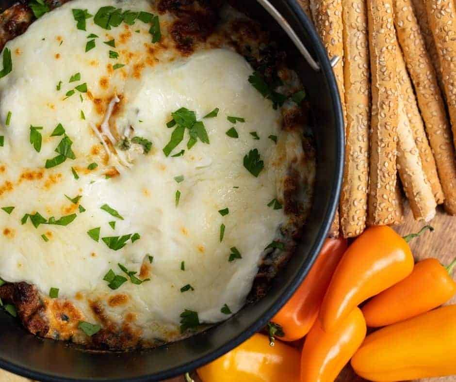 Air Fryer Cheesy Bacon Spinach Dip Fork To Spoon