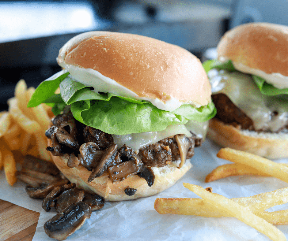 Air Fryer Copycat Smashburger Truffle Mushroom Swiss Burger