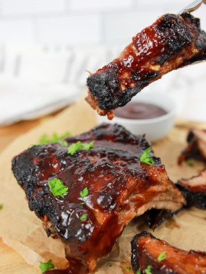 Air Fryer Fireball Glazed Ribs