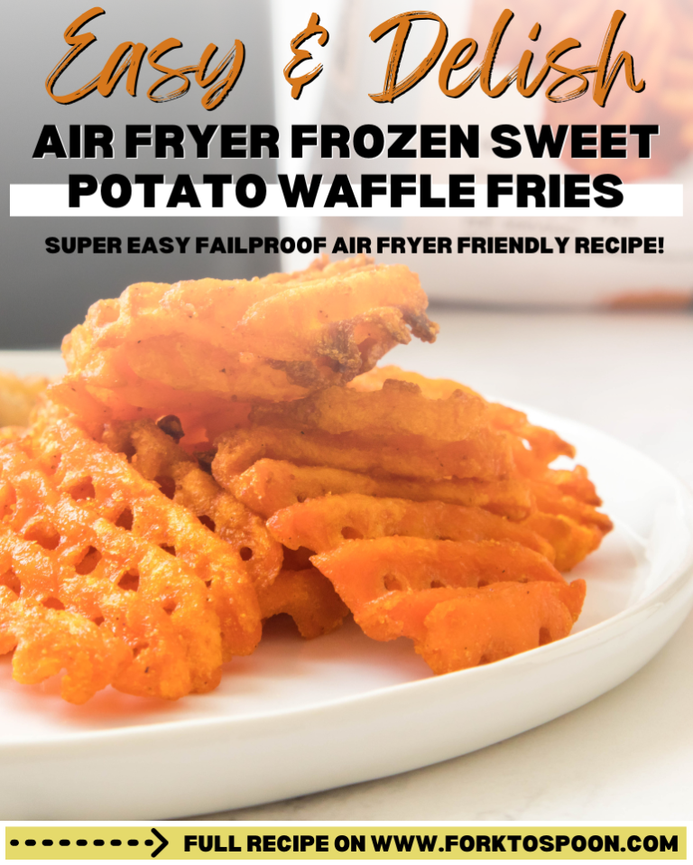 Air Fryer Frozen Sweet Potato Waffle Fries Fork To Spoon