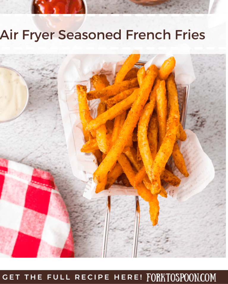 Air Fryer Seasoned French Fries Fork To Spoon