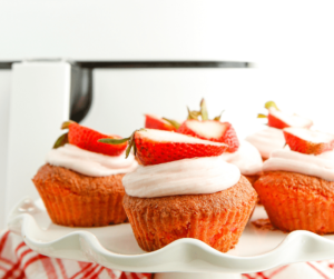 Air Fryer Strawberry Cupcakes