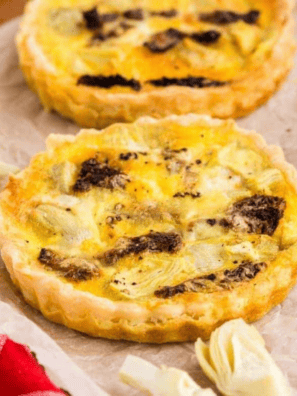 Air Fryer Sun-Dried Tomato and Artichoke Quiche