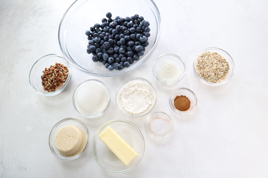 Ingredients Needed For Air Fryer Old-Fashioned Blueberry Crisp