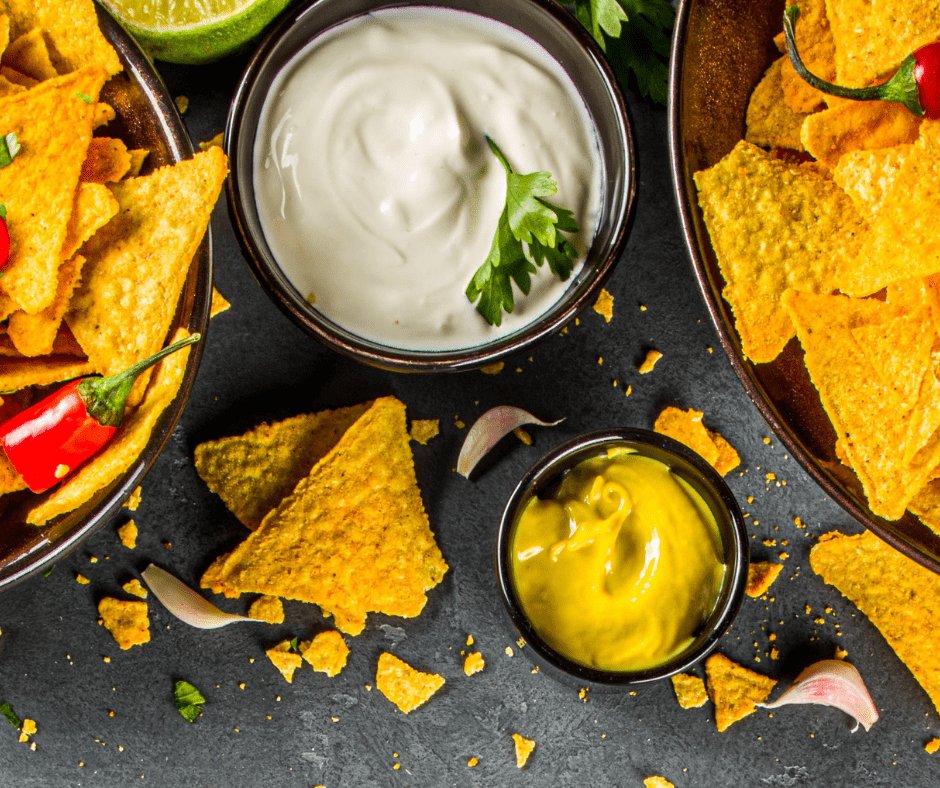 Air Fryer Taco-Spiced Tortilla Chips On Plate
