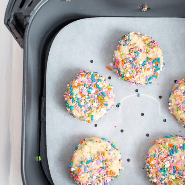 Parchment paper in air fryer fork to spoon