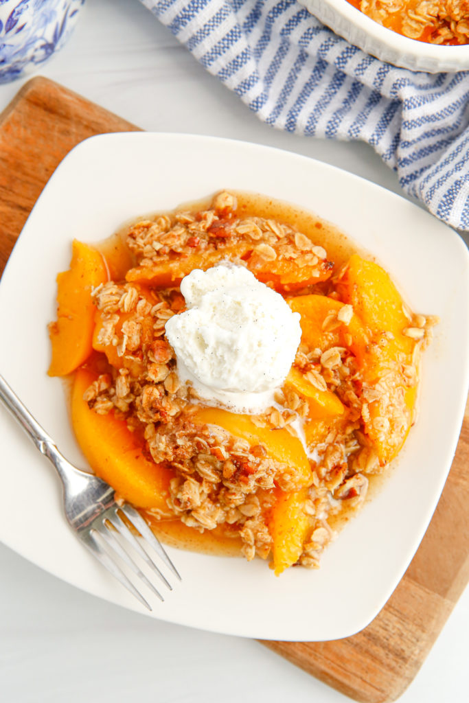 air fryer peach crisp