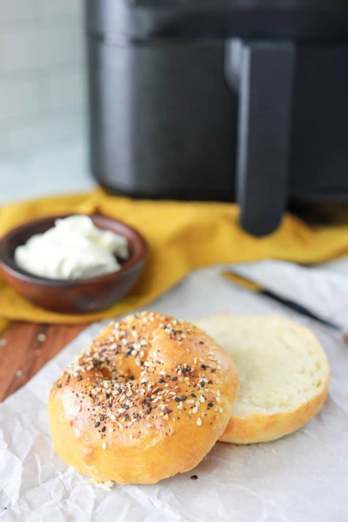 Air Fryer Frozen Bagels