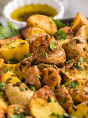 Air Fryer Greek Potatoes