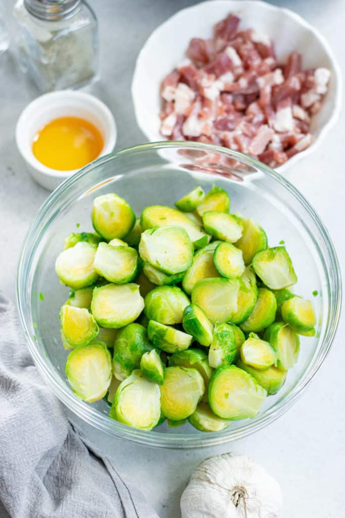 Ingredients Needed For Honey & Balsamic Air Fryer Brussels Sprouts