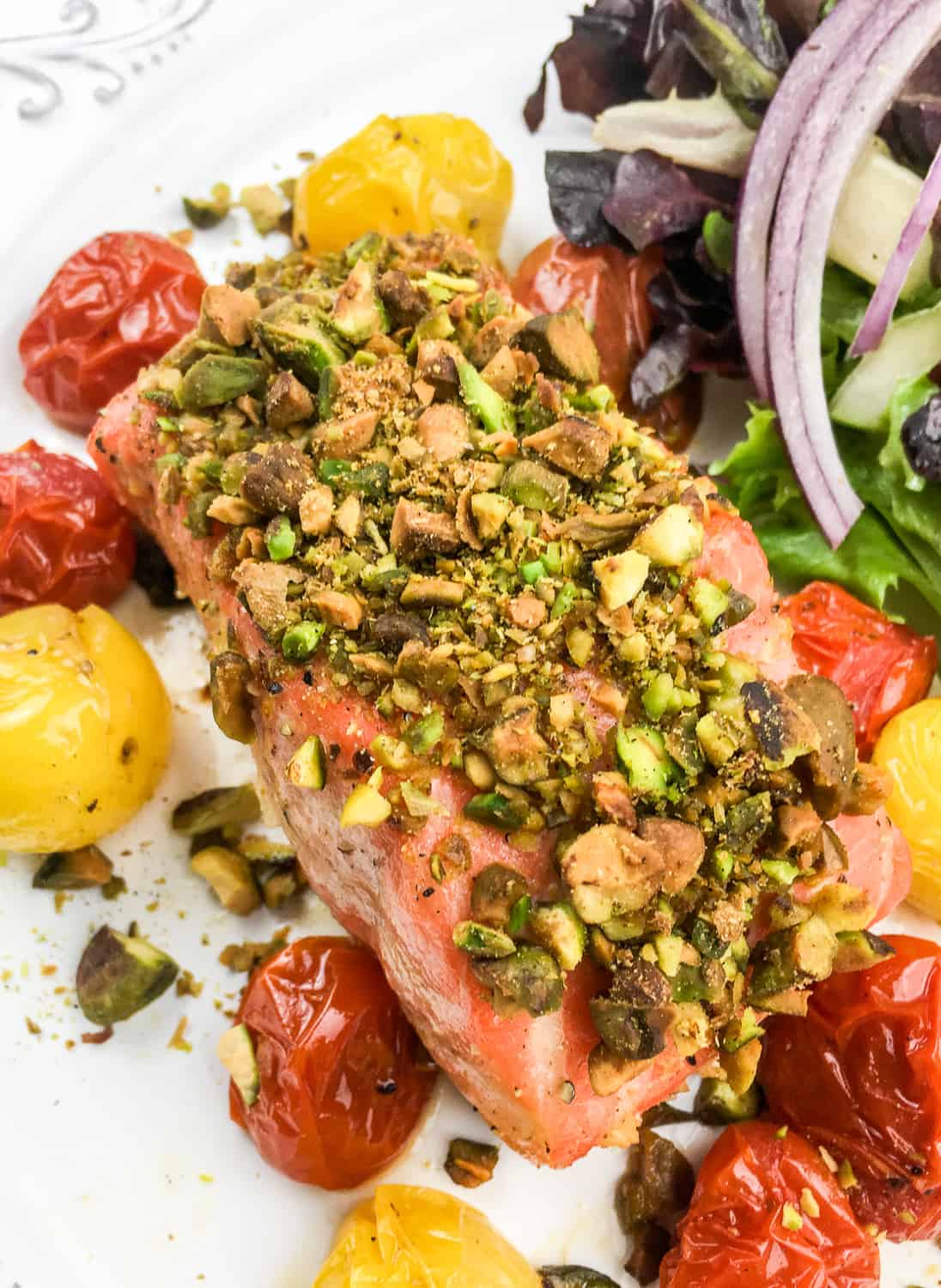 Air Fryer Pistachio Crusted Salmon - Fork To Spoon