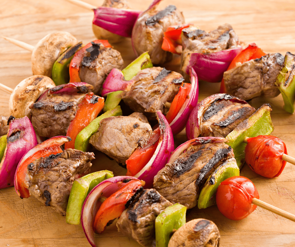 Wood Skewer And Shish Kebab