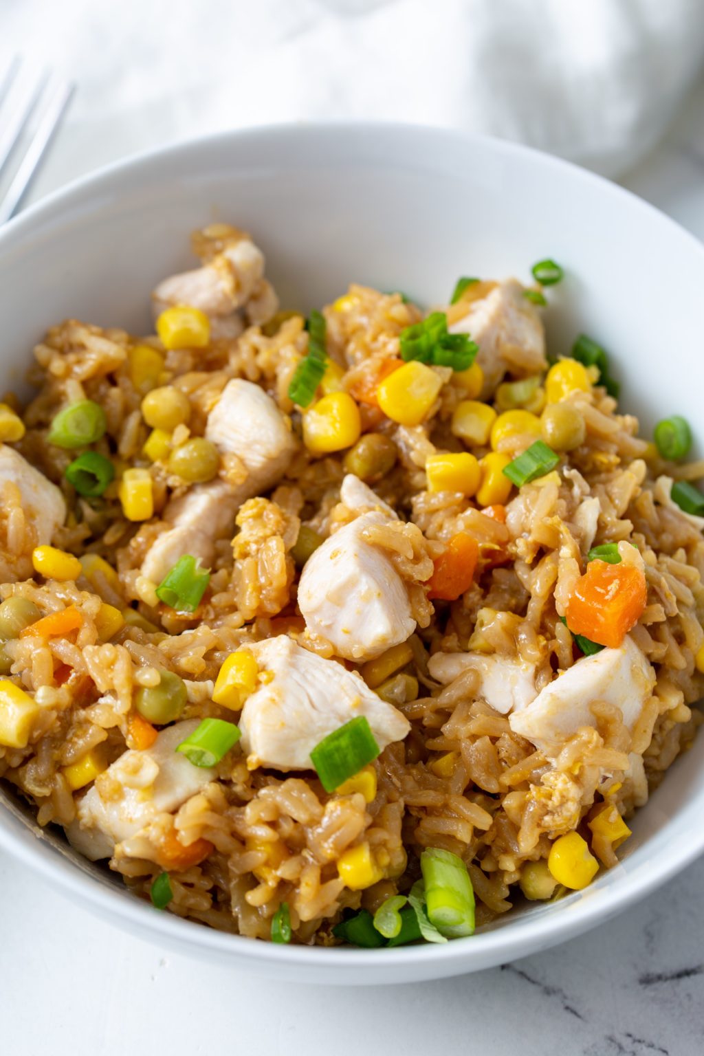 Air Fryer Chicken Fried Rice Recipe - Fork To Spoon