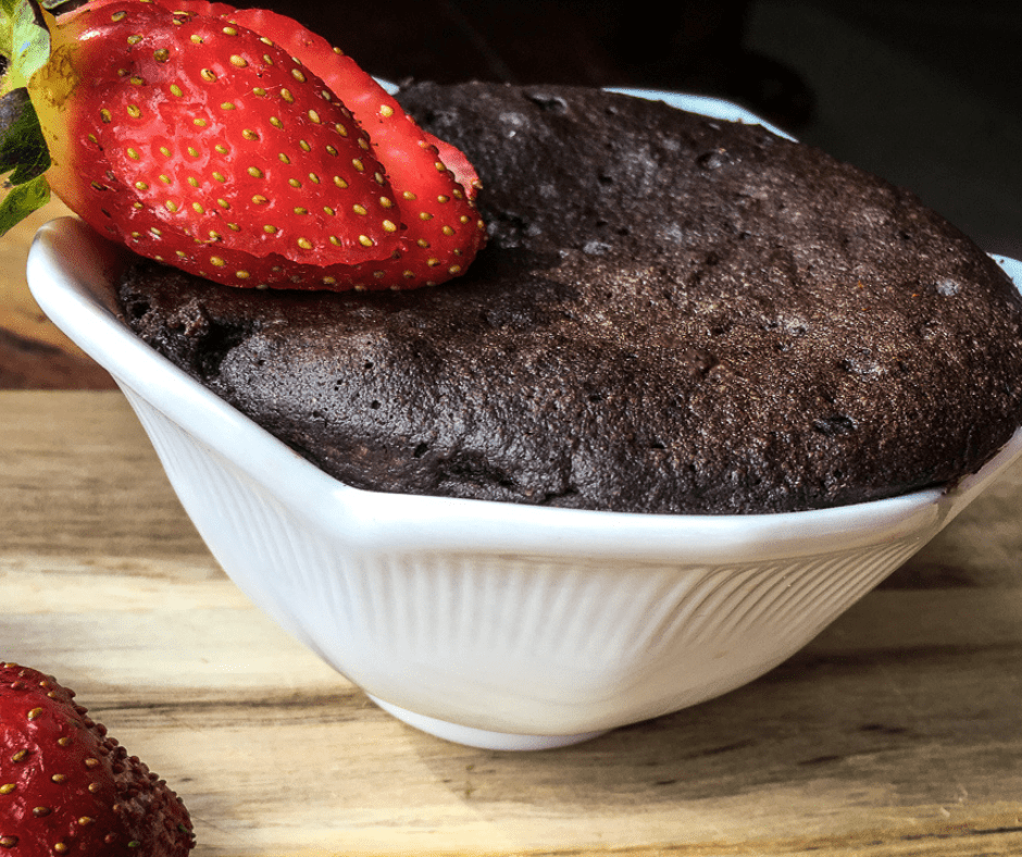 Air Fryer Chocolate Protein Mug Cake
