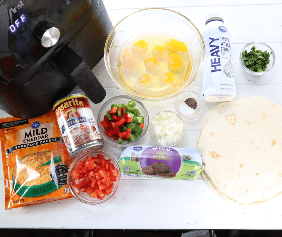 Ingredients Needed For Air Fryer Copycat McDonald’s Breakfast Burritos
