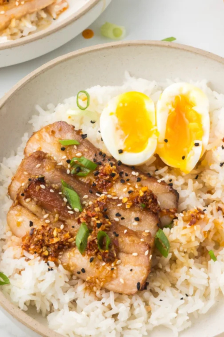 Jammy eggs cooked in air fryer with tender whites and runny yolks for quick healthy breakfast or meal prep option