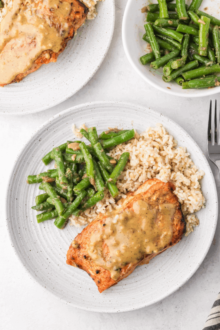 Homemade Cheesecake Factory miso salmon with sweet miso glaze and steamed rice.