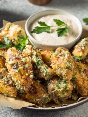 Keto Air Fryer Garlic Parmesan Wings are perfectly crispy and packed with rich, buttery parmesan and garlic flavor, all while containing just 2 net carbs per serving.