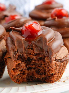 Air Fryer Chocolate Cherry Cupcakes