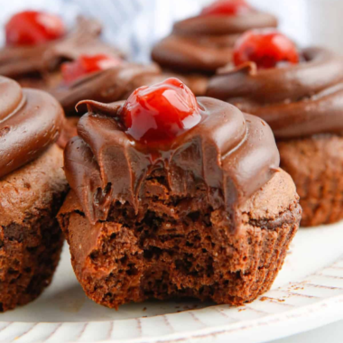 Air Fryer Chocolate Cherry Cupcakes