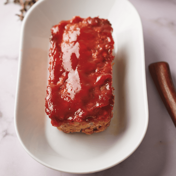 Air Fryer Meatloaf with Bourbon Glaze Fork To Spoon