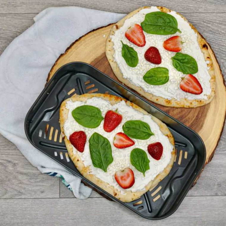 Air Fryer Strawberry, Spinach, Ricotta & Goat Cheese Flat Bread (2)