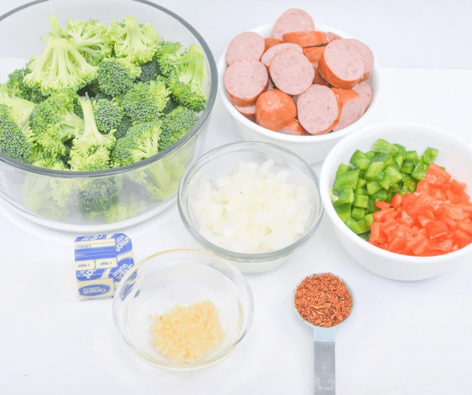 Ingredients Needed For Air Fryer Sausage and Broccoli