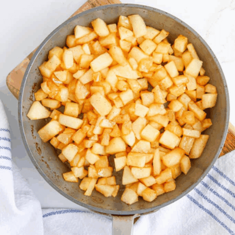 Saute the apples until tender.